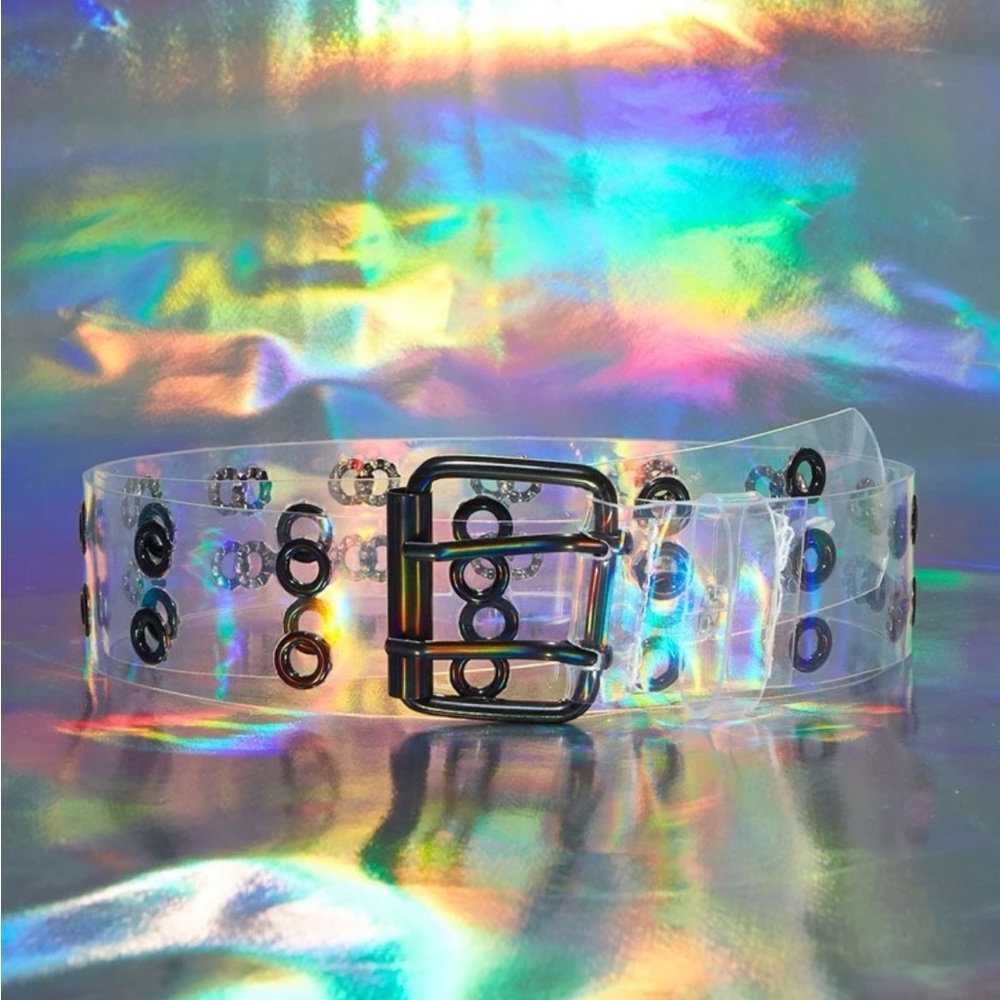 SHEIN Eyelet Decor Clear Belt